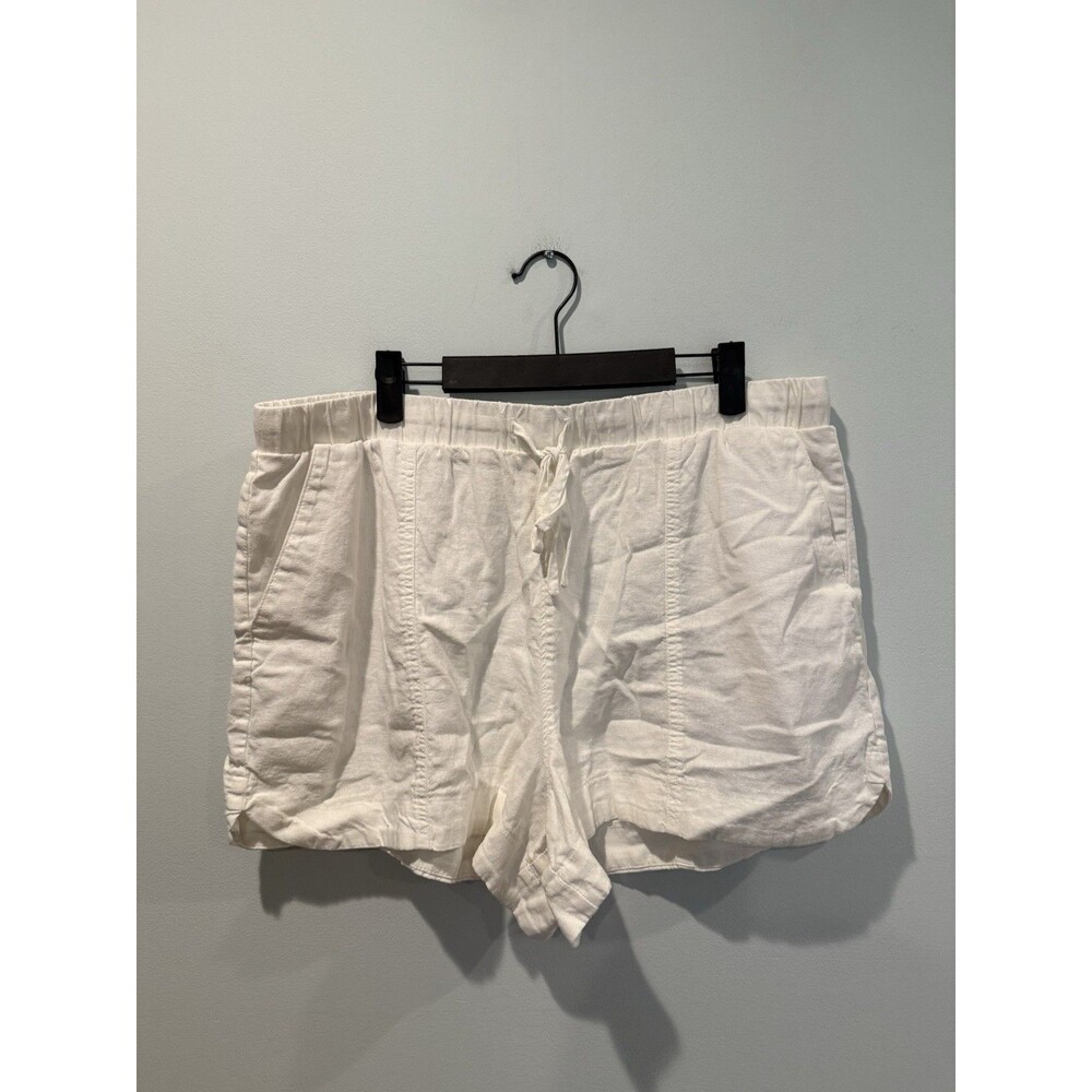 Universal Thread Drawstring Shorts Womens XL White Linen Lightweight Minimalist